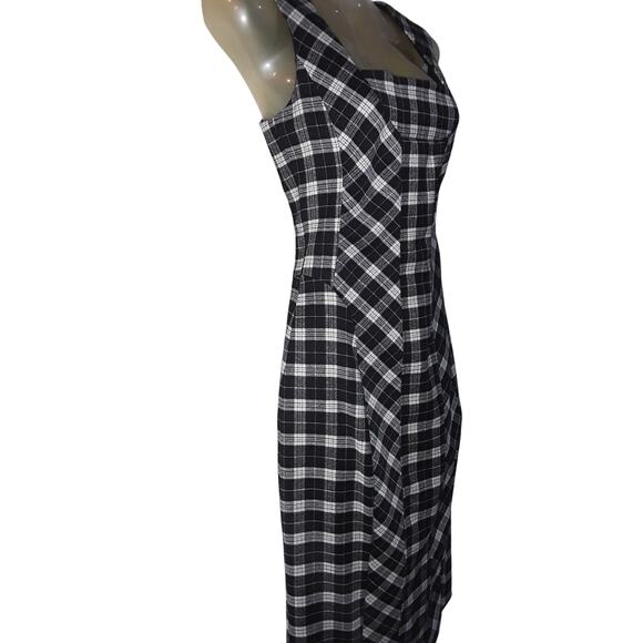 Dolce & Gabbana Sz 42 Vintage 1996 Black & White Tartan Plaid Dress - Picture 7 of 13